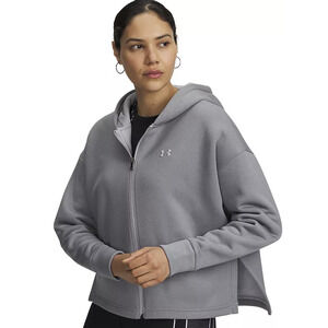 Under Armour Women's 2XL Mod Gray Full Heather Full Zip-Up Fleece Hoodie HR1-43